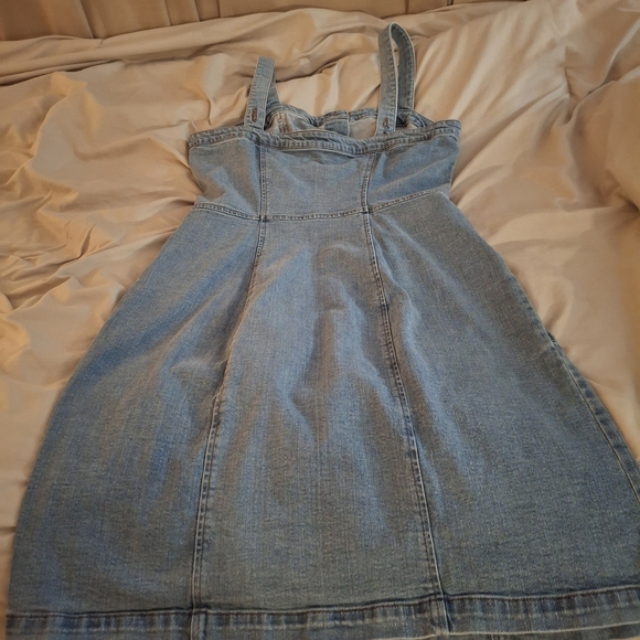 On 34th Women's Denim Button-Front Midi Dress - Picture 6 of 8